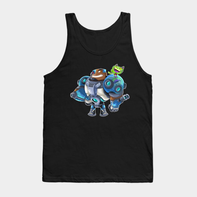 Cyborg and Beastboy Tank Top by vancamelot